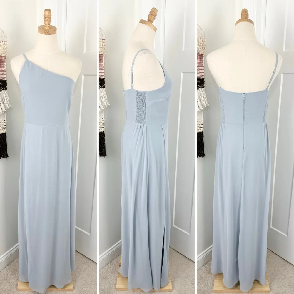 Show Me Your Mumu One-Shoulder Maxi Dress in Light Blue - Picture 5 of 10